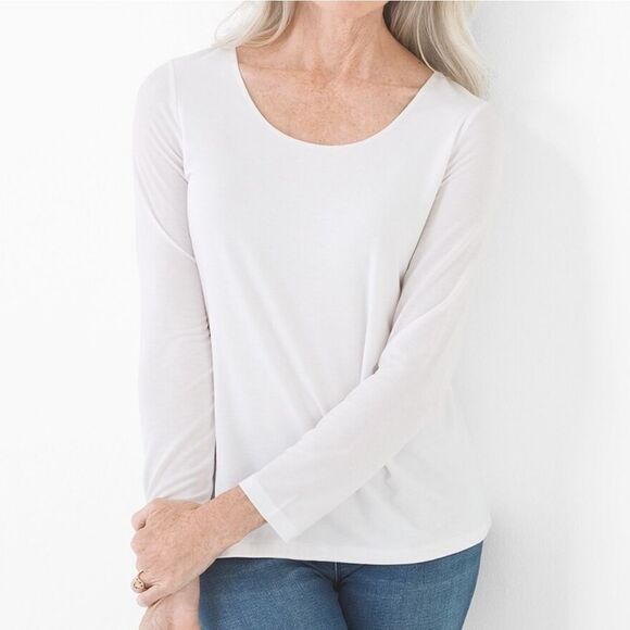 SOMA Essential Long Sleeve Lyocell White Tee XXL - Picture 9 of 9